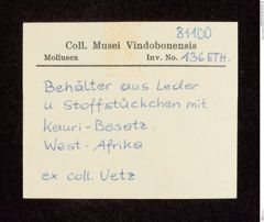 Etikett zu Behälter (NHMW-ZOO-MO-0081100-ETH-136)